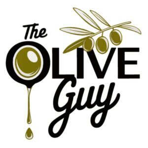 Official logo for The Olive Guy, premium South African extra virgin olive oil cold-extracted in the Western Cape.