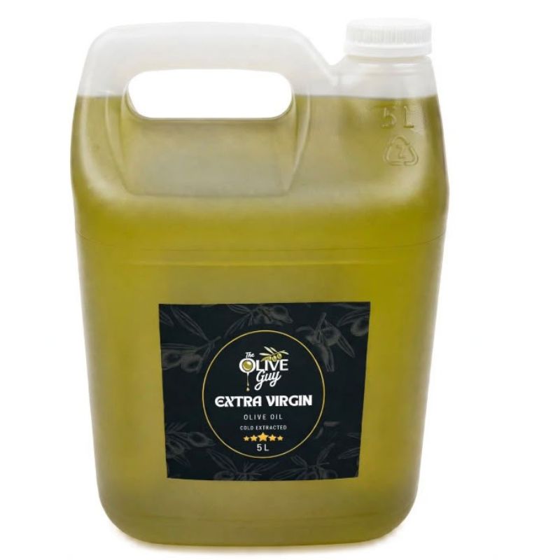 The Olive Guy 5 litre extra virgin olive oil plastic container cold-extracted in Western Cape